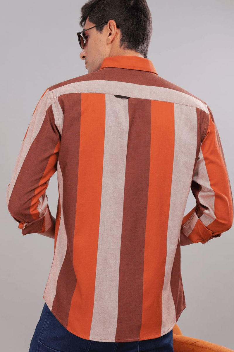 Rusty Brown Stripes - Full-Stain Proof