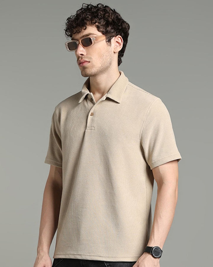 Desert Cream Pop Textured - Polo Tshirt