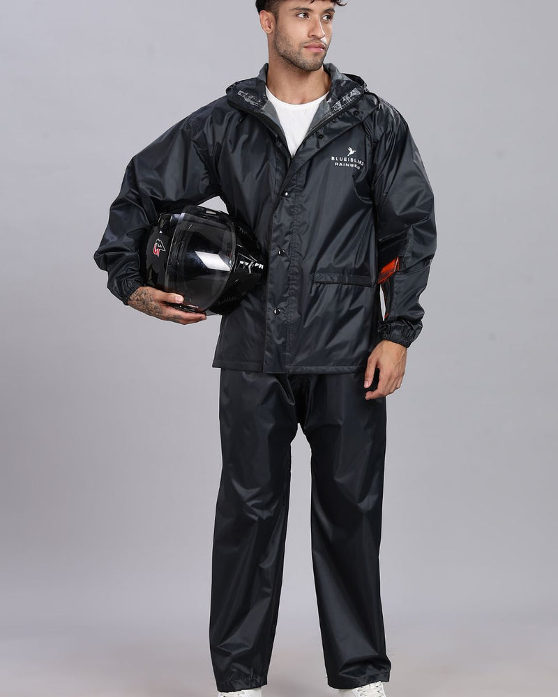 Grey - Rain Jacket with Pant and Mobile Pouch