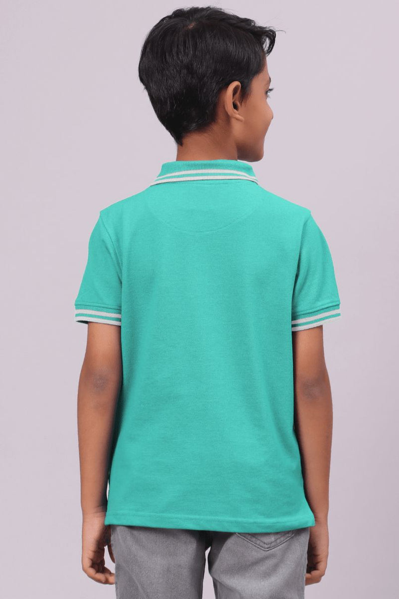KIDS - Mint Green Solid Tshirt - Stain Proof
