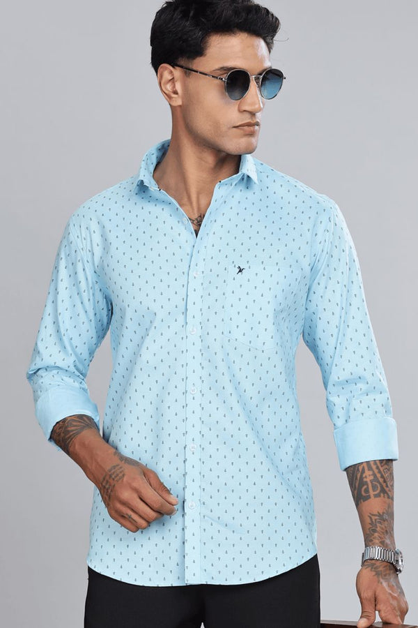 Sky Blue Breeze Print -Full-Stain Proof