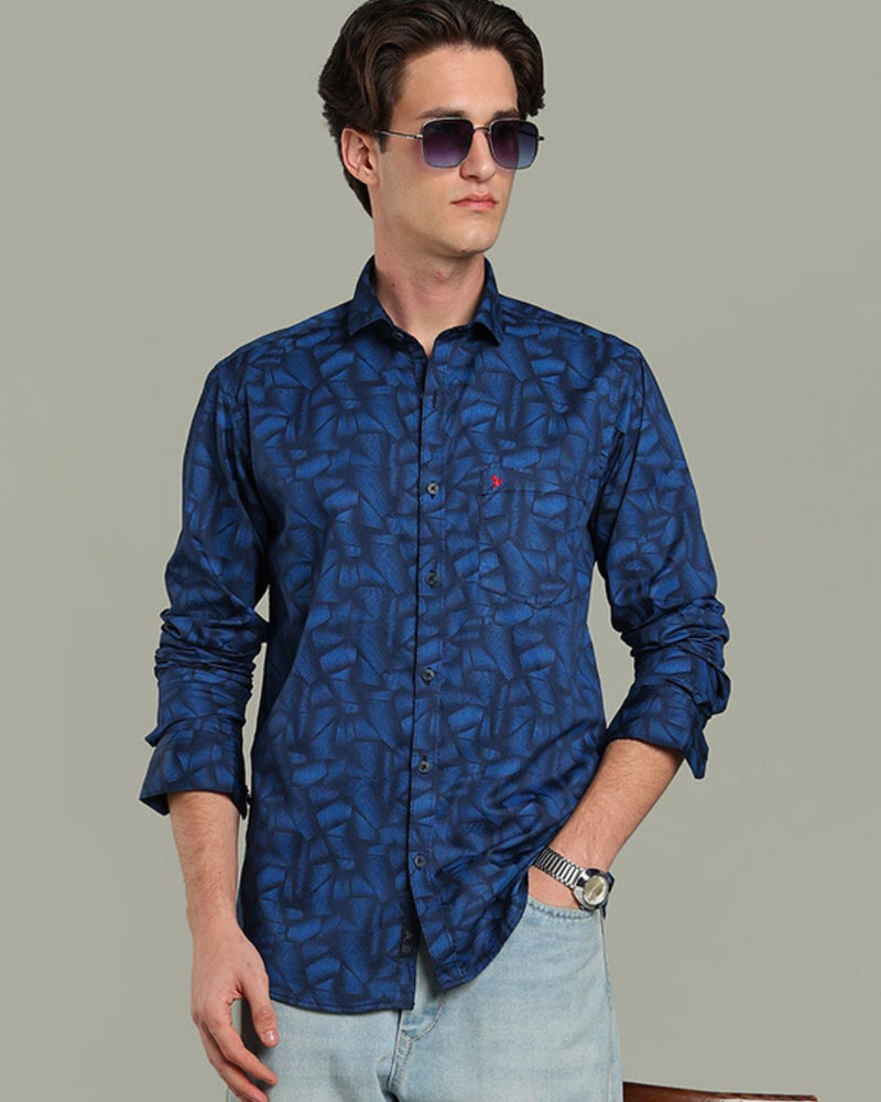 Royal Blue Mix Dot Print - Full-Stain Proof