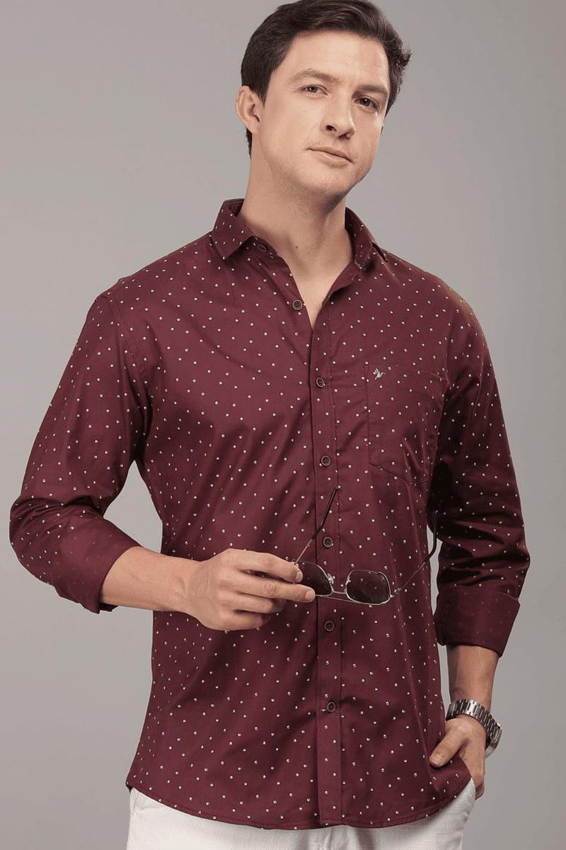 Maroon Polka Print -Full-Stain Proof