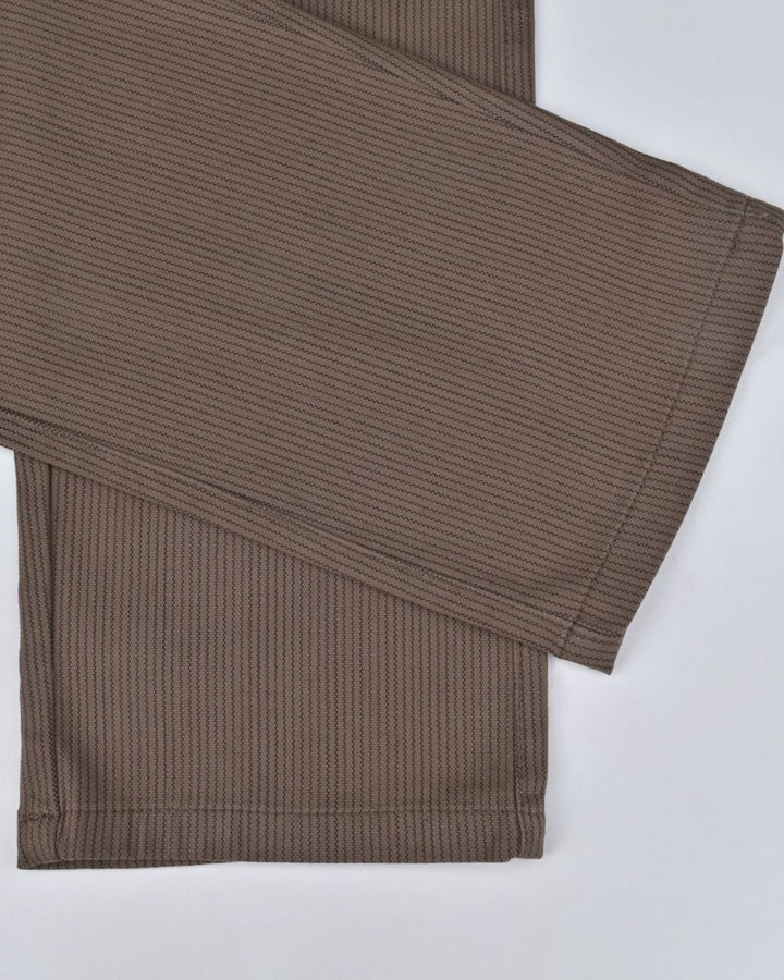 Khaki Seismic Wave Printed - 2 way stretch - COTTON PANT