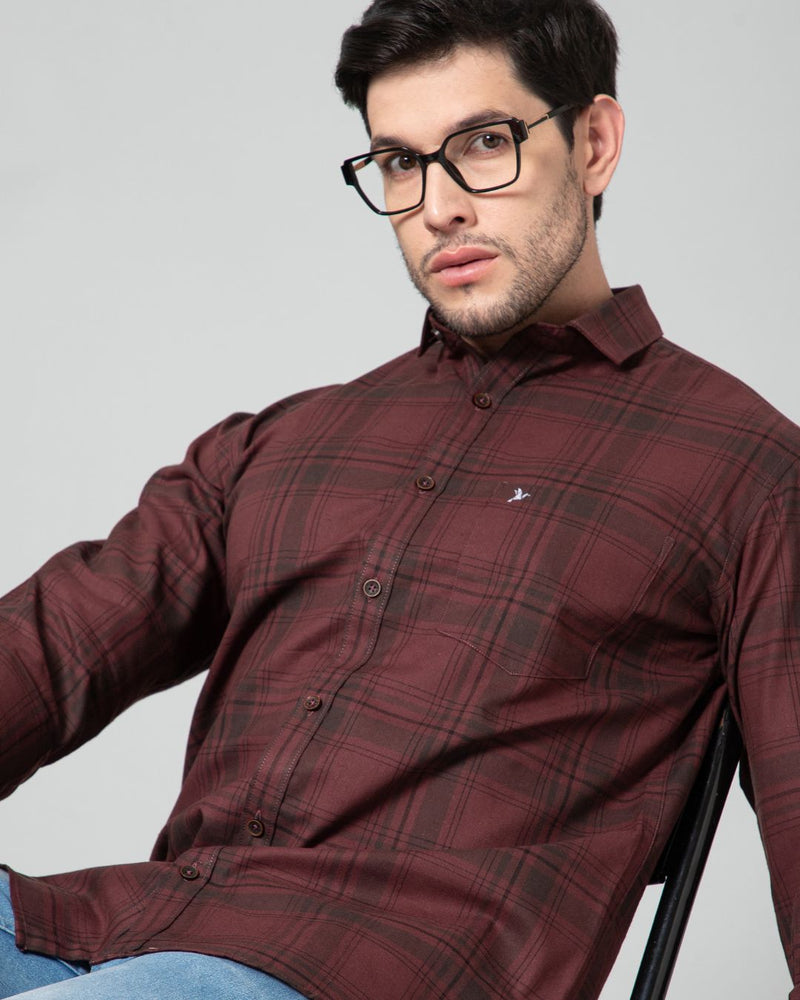 Dark Maroon Checks - Full-Stain Proof