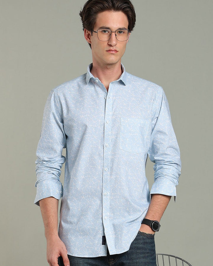 Sky Blue Web Print - Full-Stain Proof