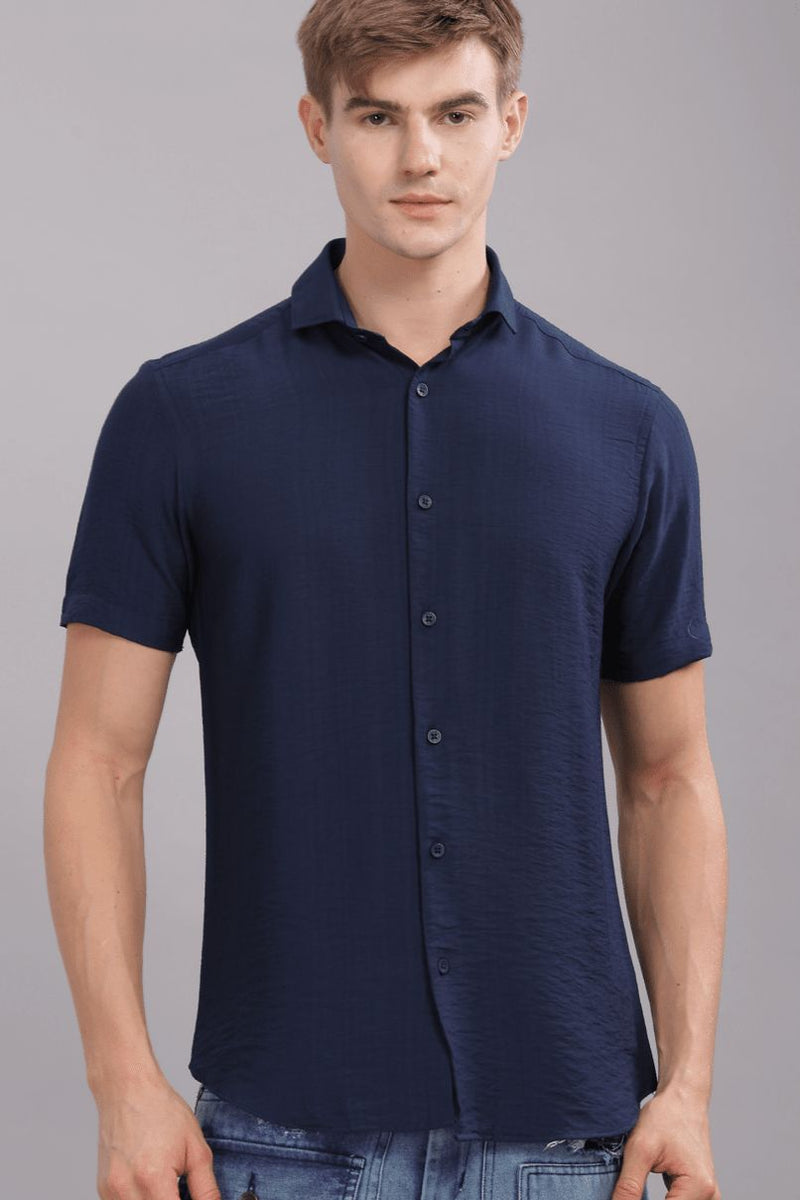 Navy Blue - Half Sleeve - Airlite Shirt