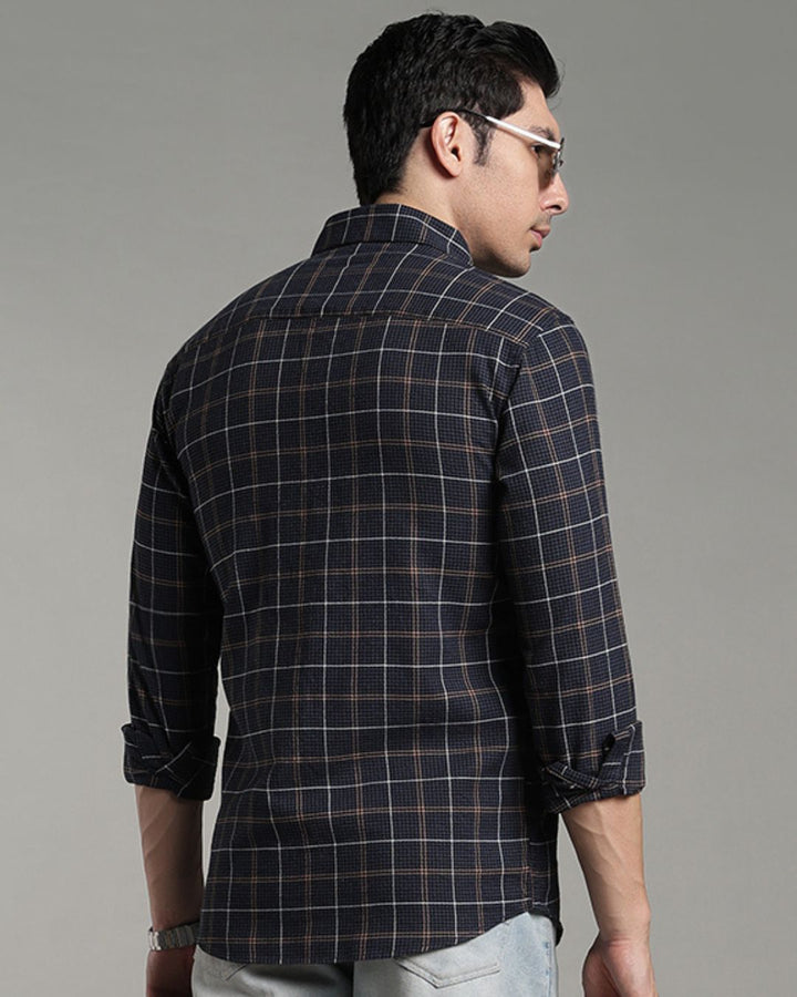 Blue & Brown Line Checks - Full-Stain Proof