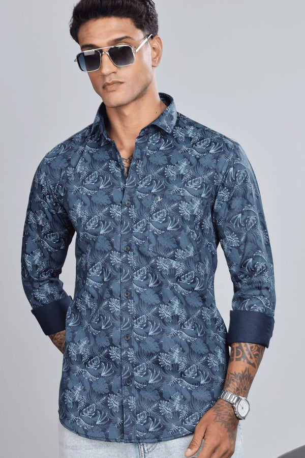 Wild Navy Floral Print -Full-Stain Proof