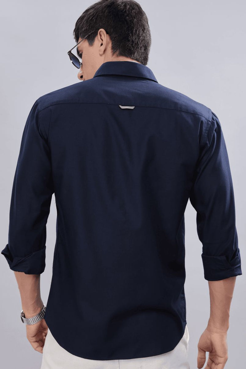 Navy Blue Solid-Full-Stain Proof