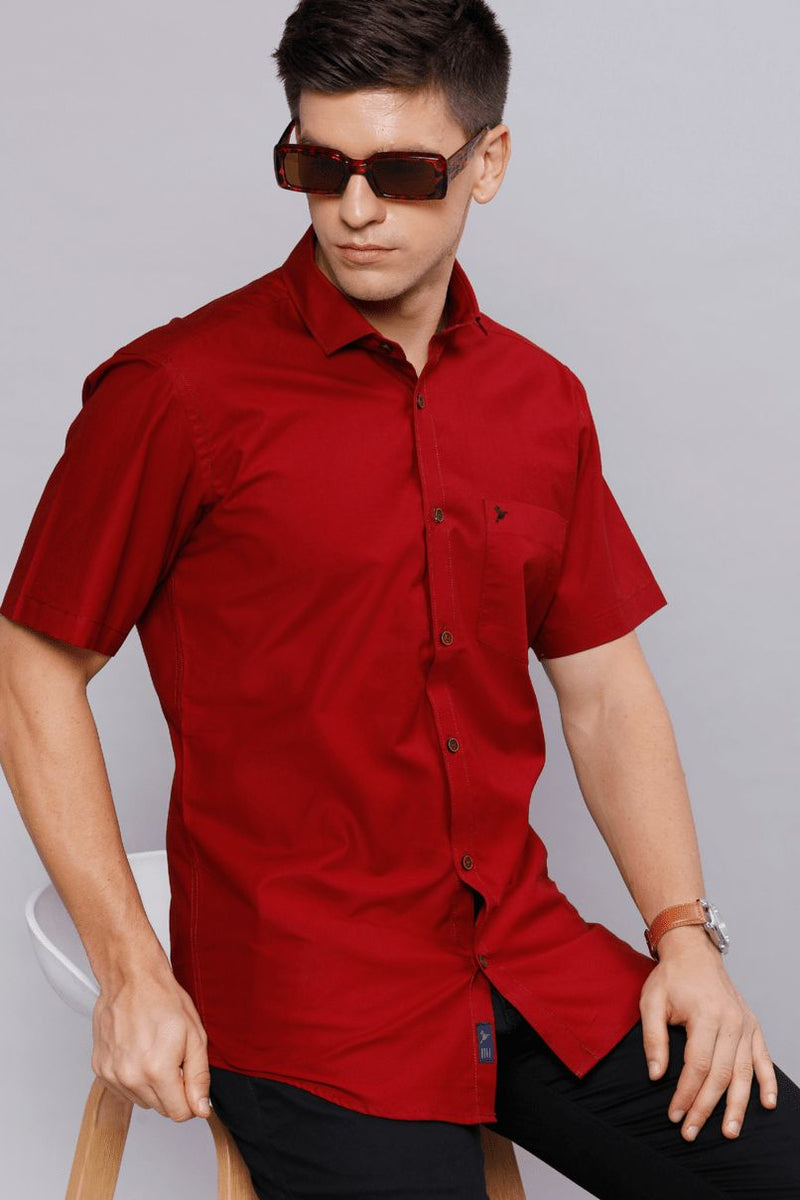 Cherry Red Solid - Half Sleeve - Stain Proof