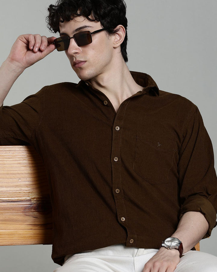 Lite Brown - Full-Corduroy Shirt