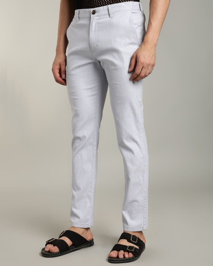 Lite Blue - 2 way stretch - COTTON LINEN PANT