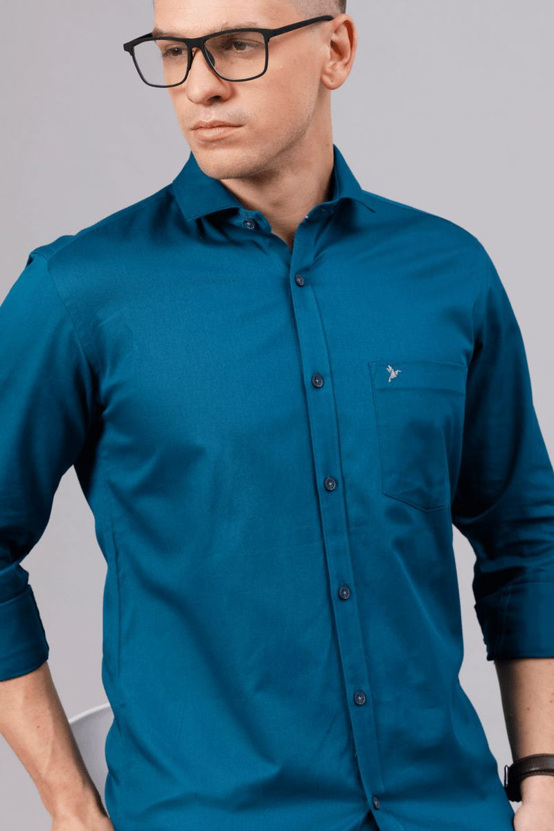 Peacock Blue Solid-Full-Stain Proof