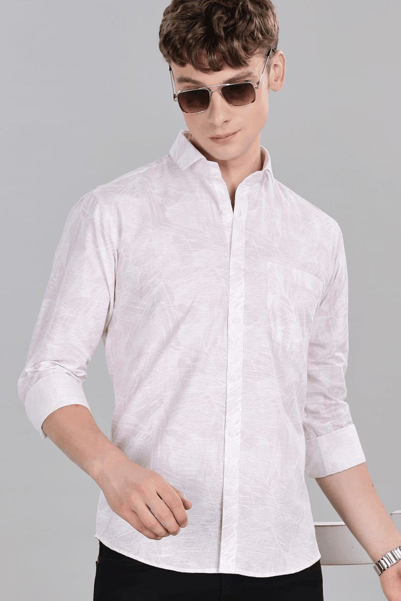 Mild Pink & White Print -Full-Stain Proof