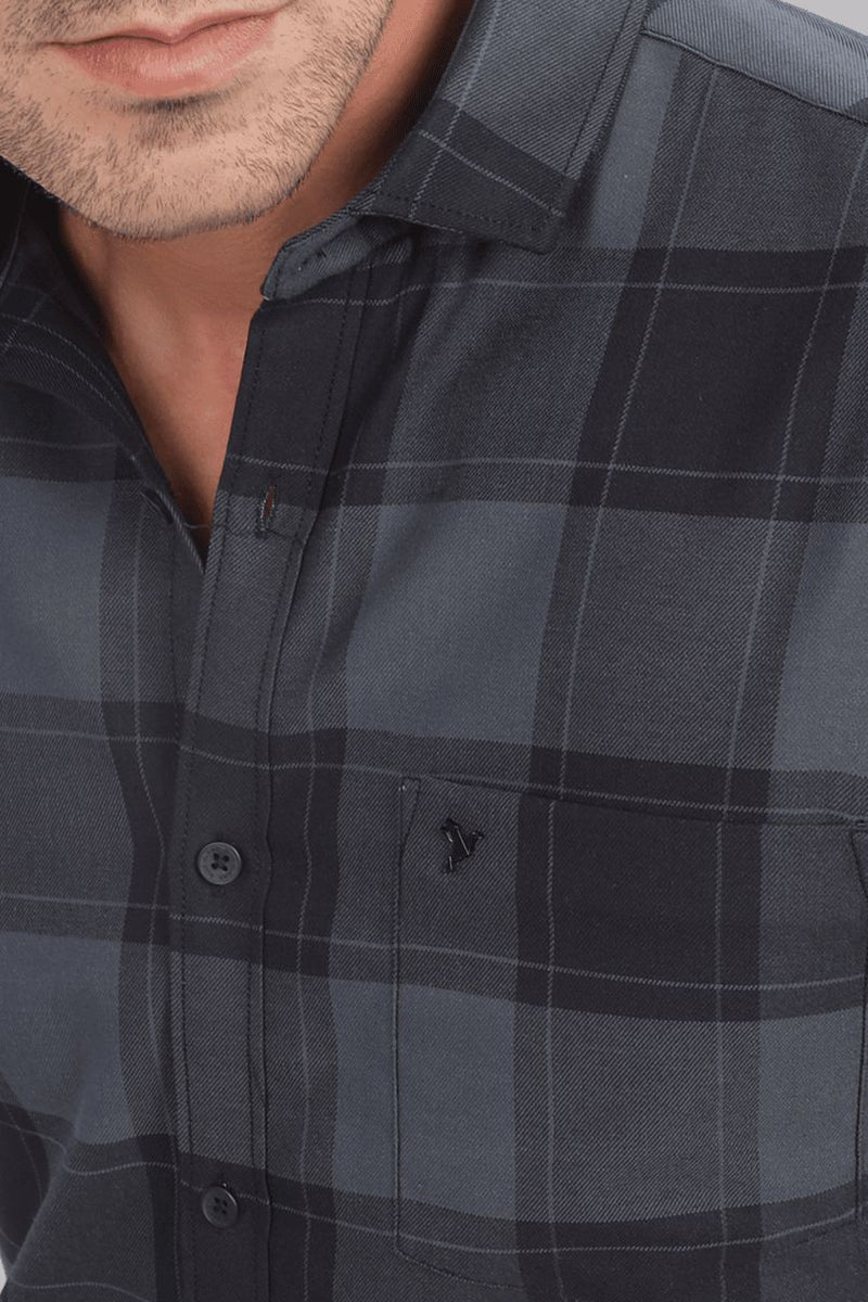 Darkish Grey & Black Checks - Full-Stain Proof