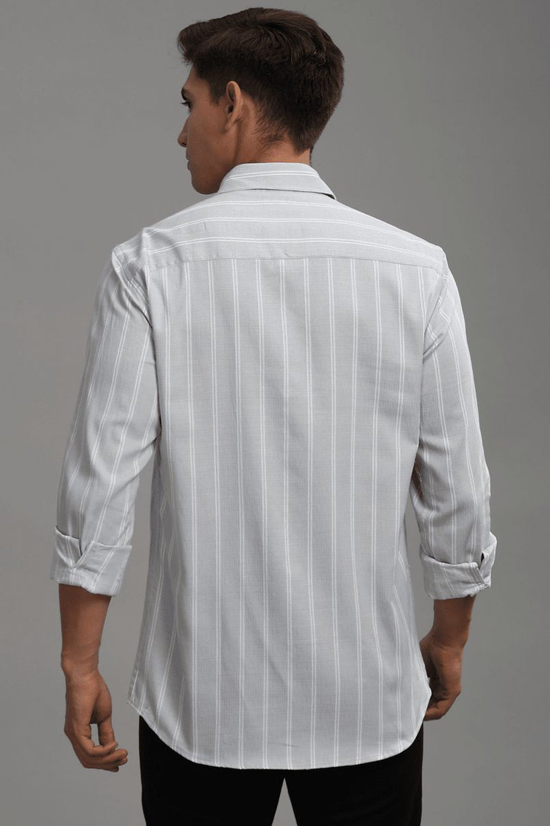 Silver Grey & White Vertical Stripes - Full-Stain Proof