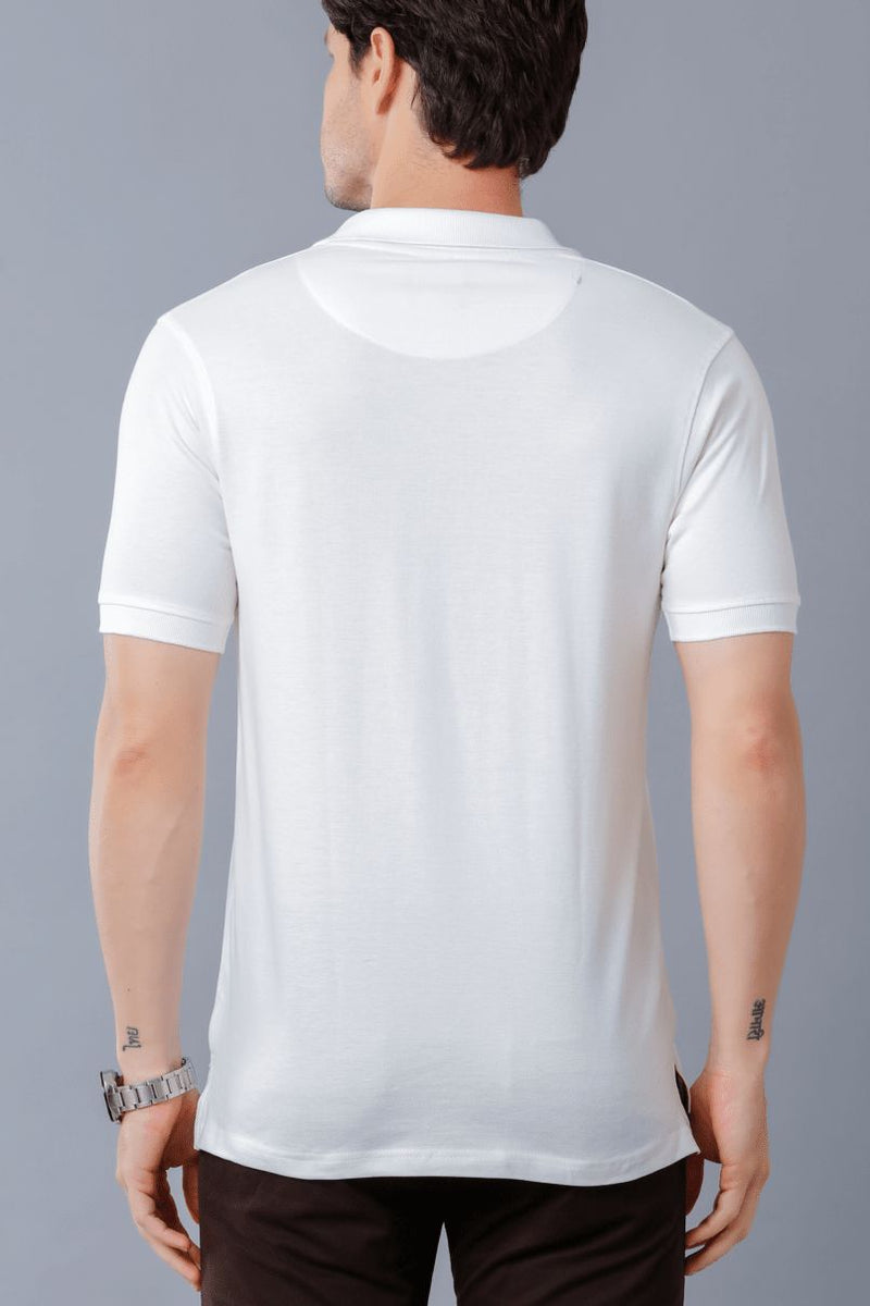 Bright White solid TShirt - Stain Proof