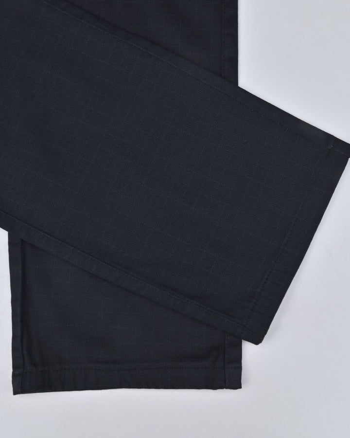 Black Cross Wave Printed - 2 way stretch - COTTON PANT