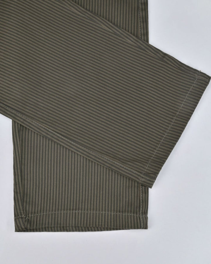 Olive Disco Stripes - 2 way stretch - COTTON PANT
