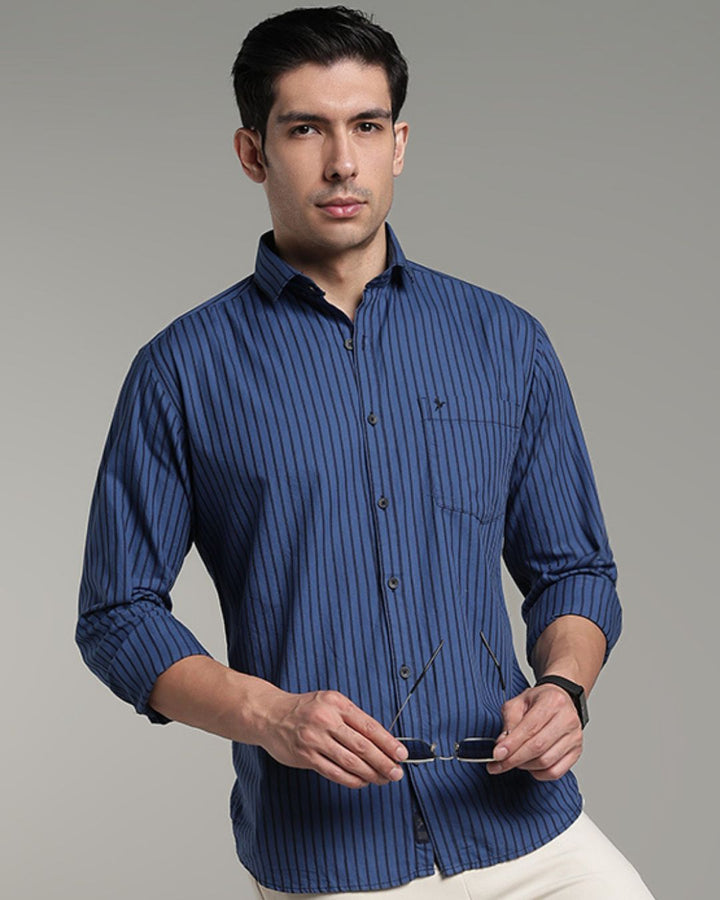 Marine Blue Bold Stripes - Full-Stain Proof