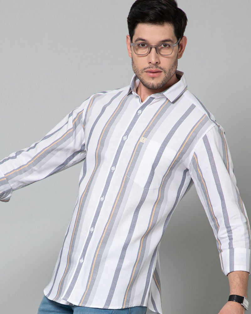 White Navy Stripes - Full-Stain Proof