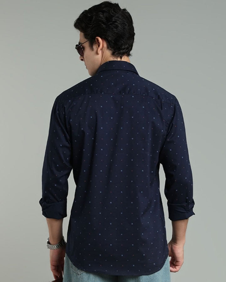 Navy Cross Print -Full-Stain Proof