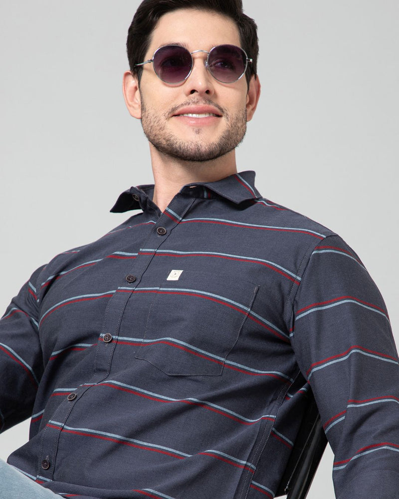 Grey Horizontal Stripes - Full-Stain Proof