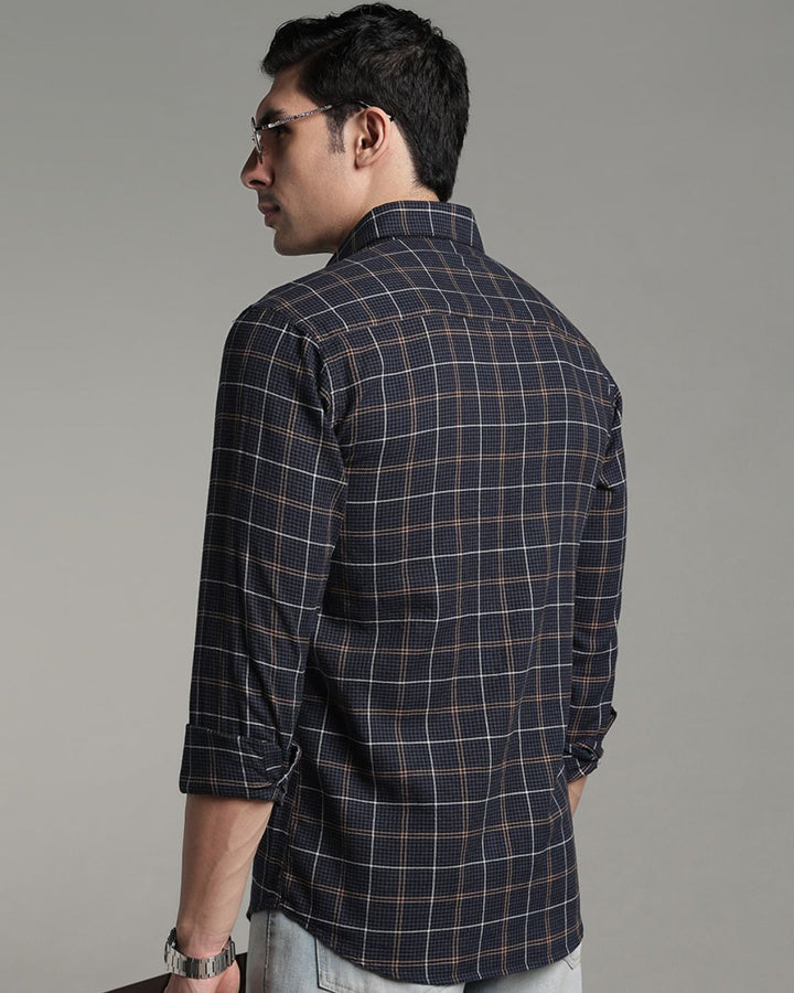 Blue & Brown Line Checks - Full-Stain Proof
