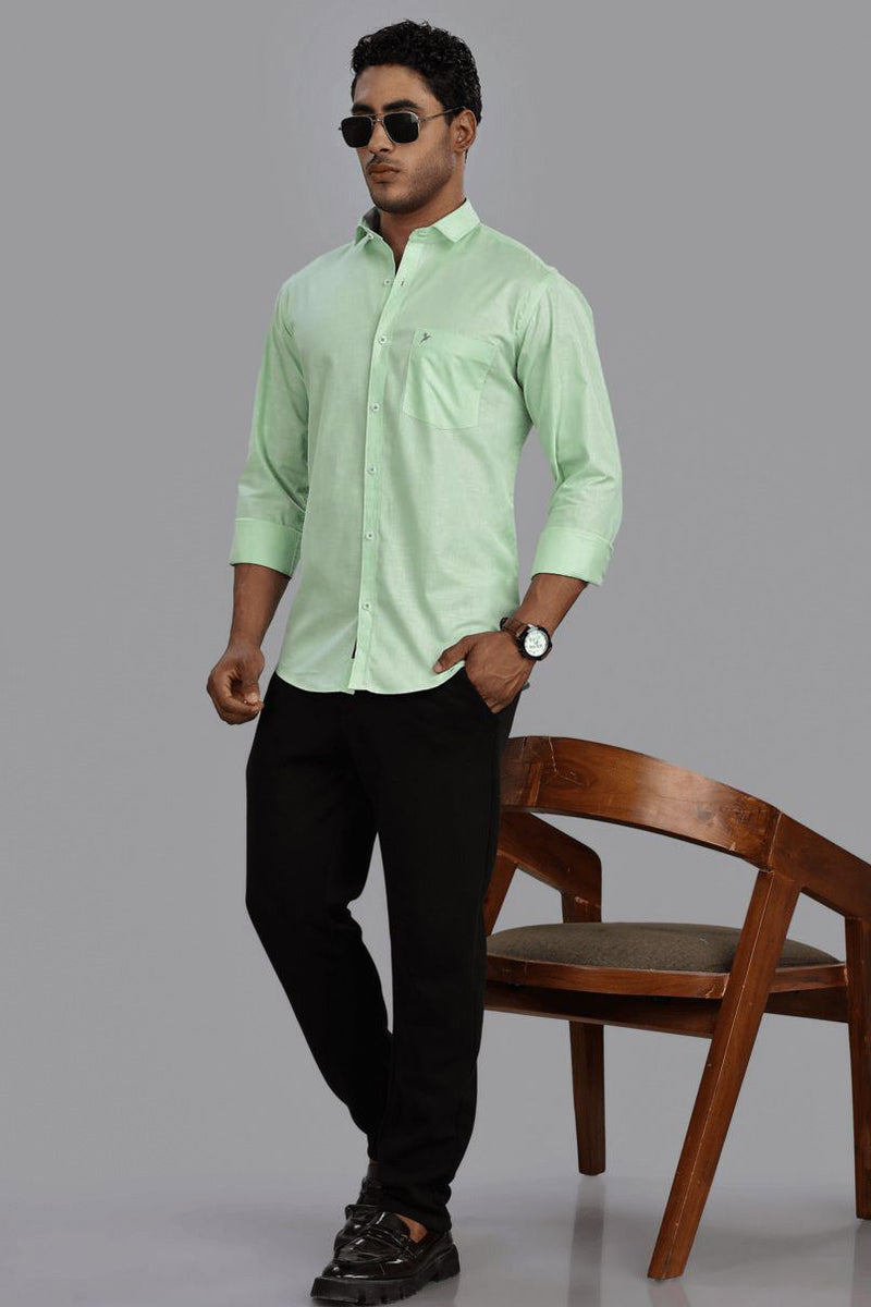 Pistah Green Cotton Linen - Full-Stain Proof