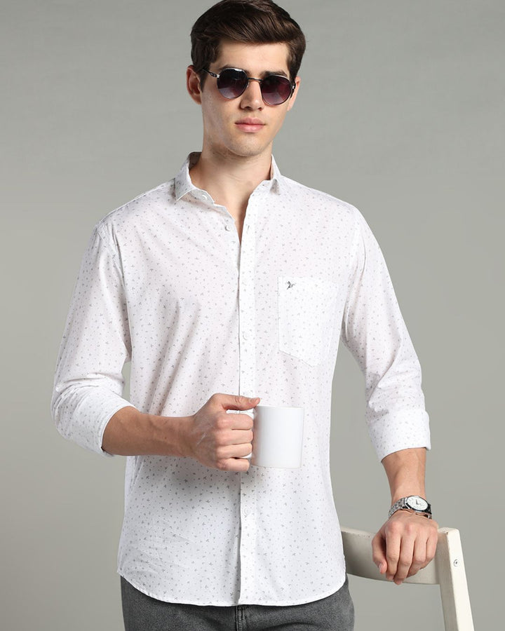 White & Grey Print -Full-Stain Proof