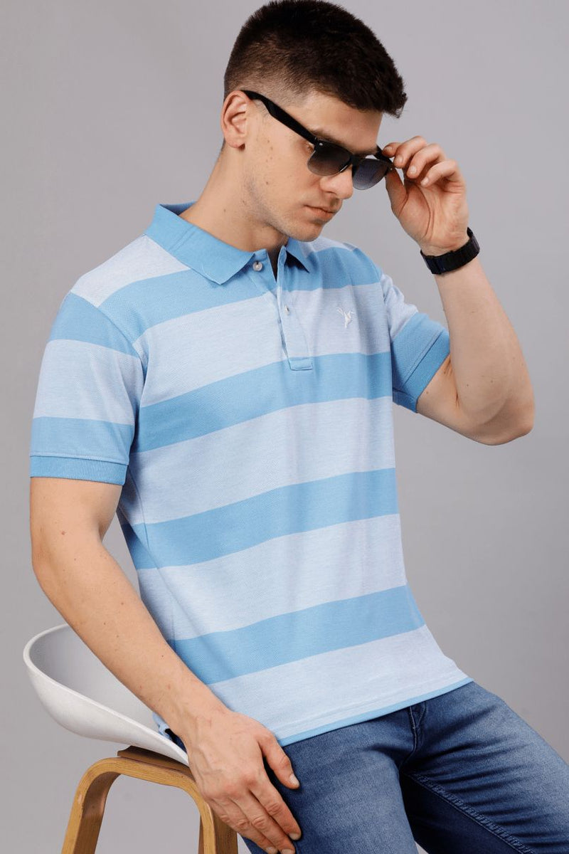 Blue Stripes TShirt - Stain Proof