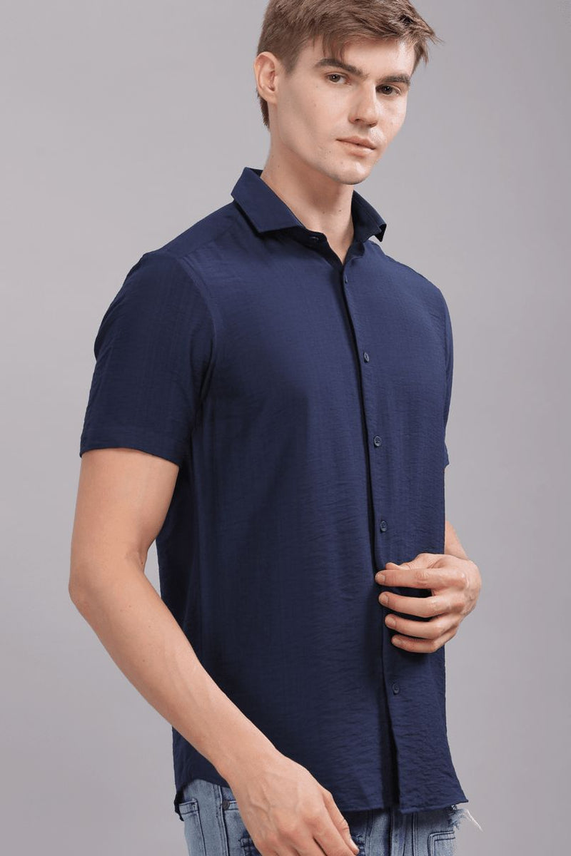 Navy Blue - Half Sleeve - Airlite Shirt