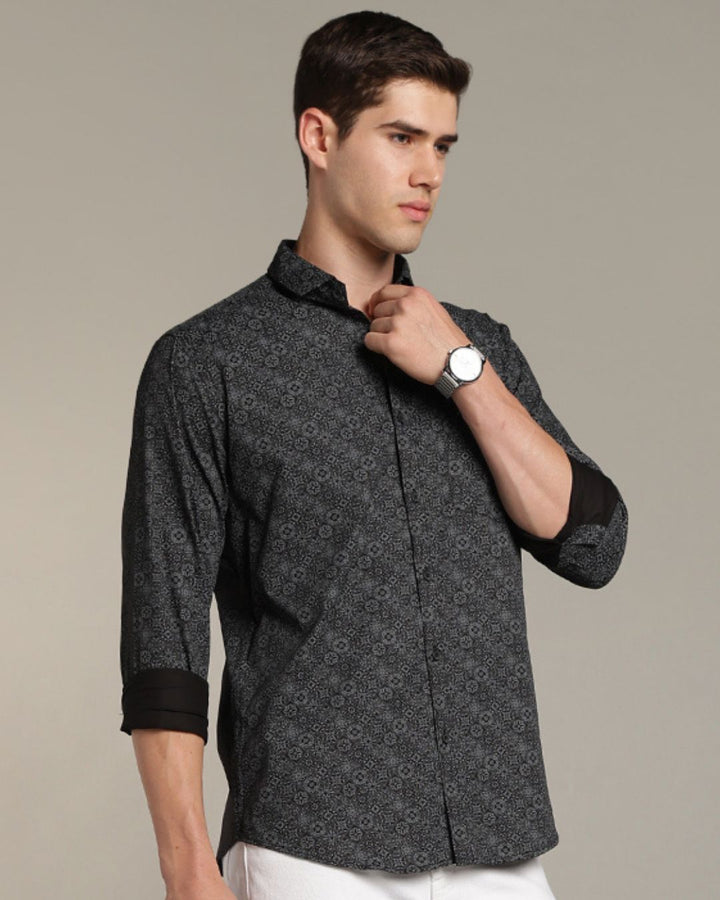 Black Mosaic Print -Full-Stain Proof