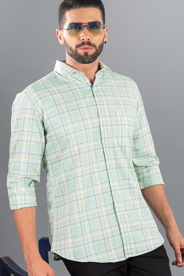Mint Green and Grey Checks - Full-Stain Proof