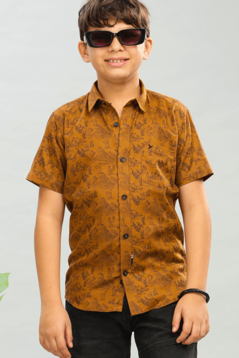 KIDS - Golden Desert Print - Half-Stain Proof Shirt