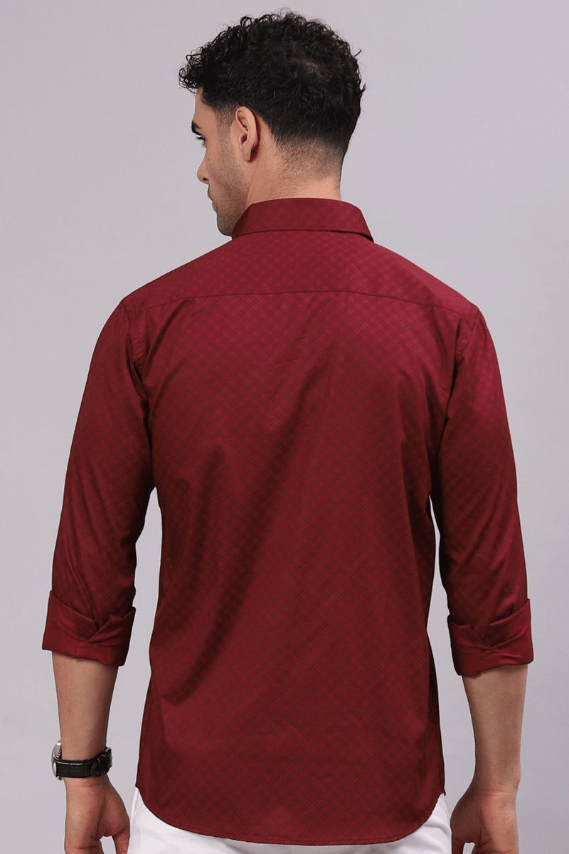 FATHER & SON - Maroon Diamond Print