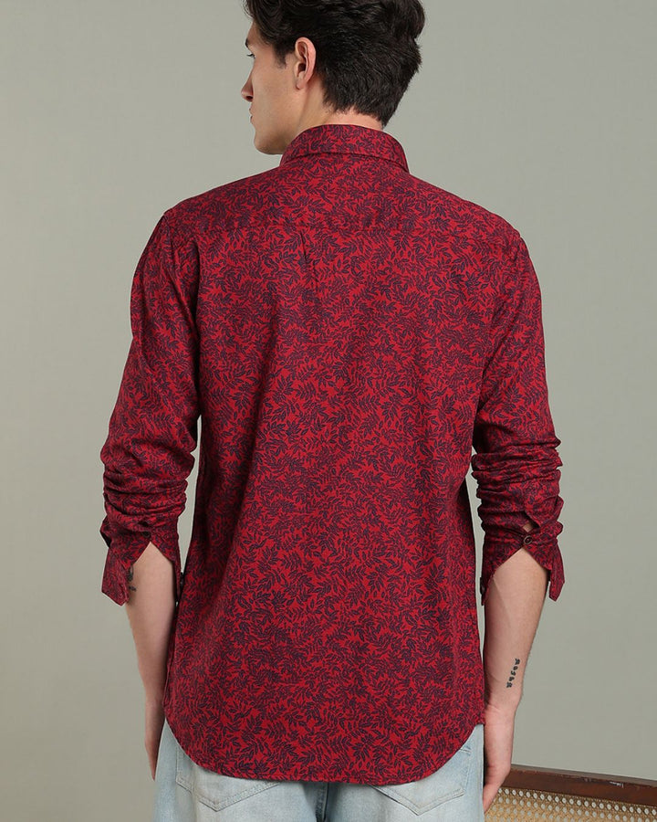 Reddish Leaf Print -Full-Stain Proof