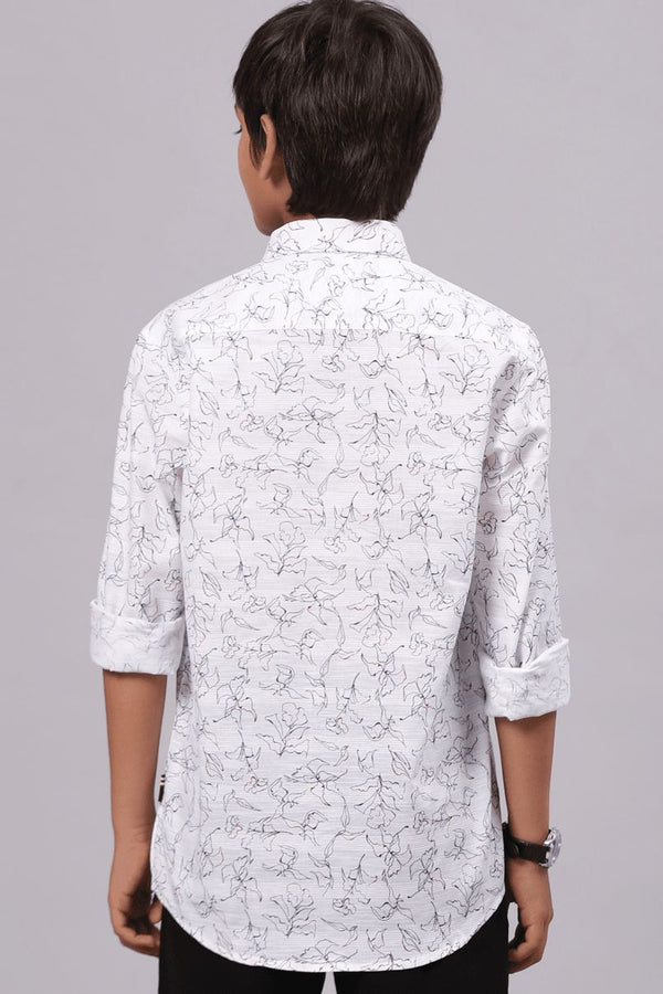 SON - White Leafy Print