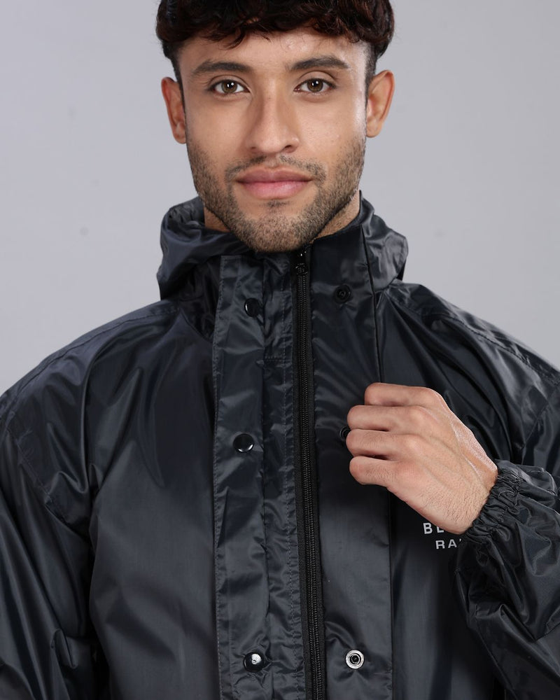 Grey - Rain Jacket with Pant and Mobile Pouch