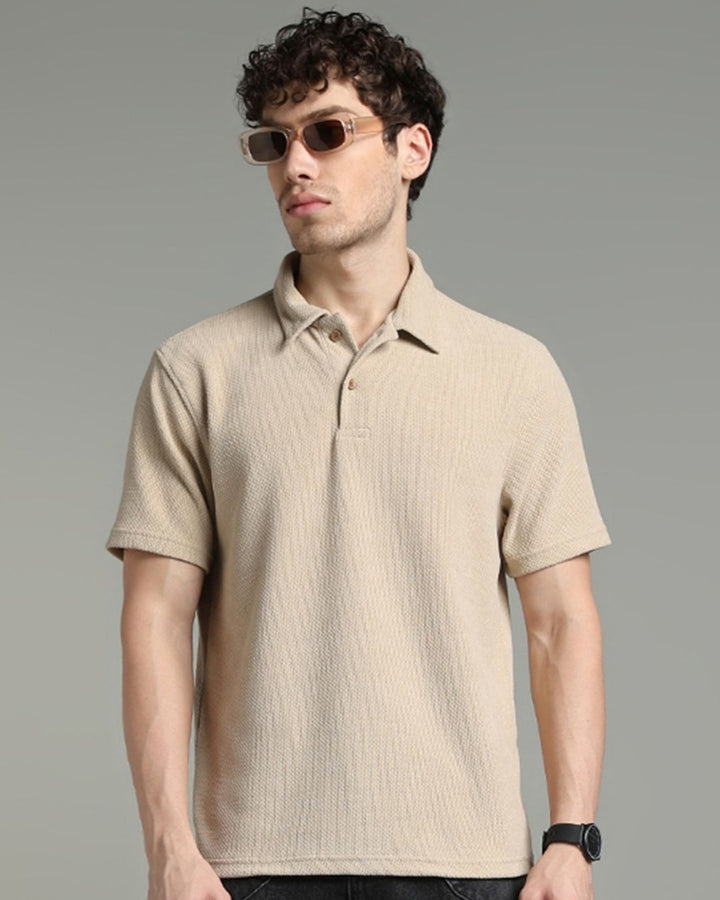 Desert Cream Pop Textured - Polo Tshirt