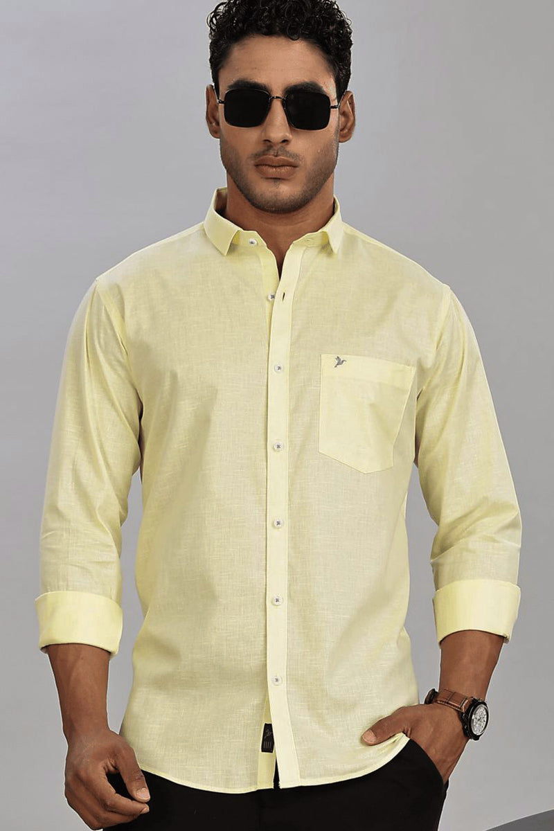 Lemon Yellow Cotton Linen - Full-Stain Proof