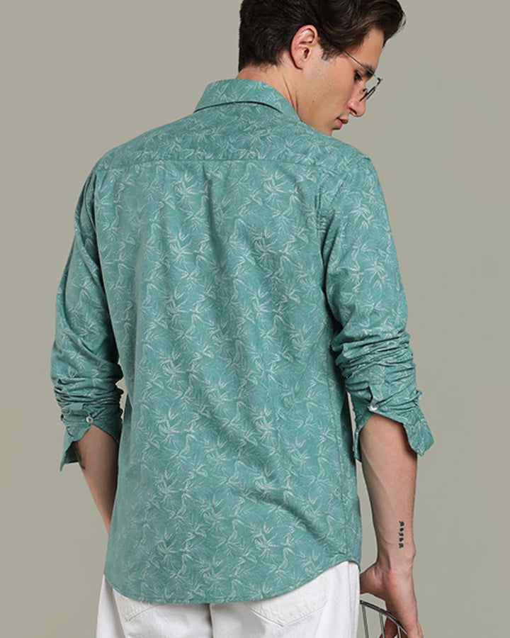 Sage Green Grass Print-Full-Stain Proof