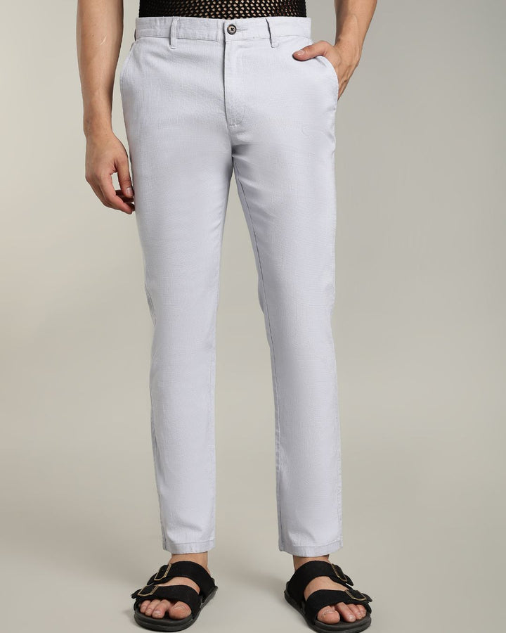 Lite Blue - 2 way stretch - COTTON LINEN PANT