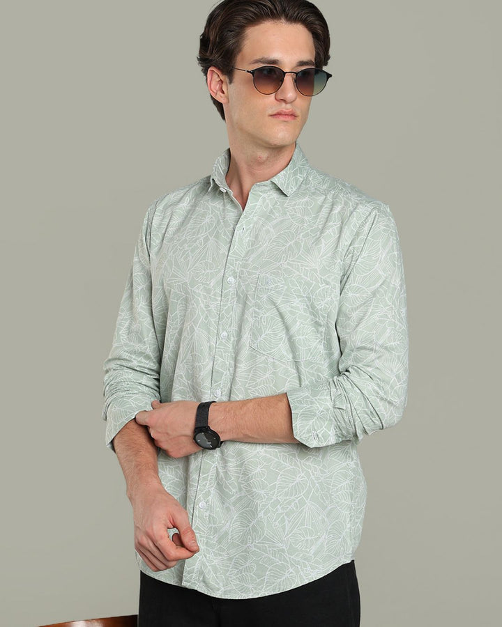 Green Leafy Print-Full-Stain Proof