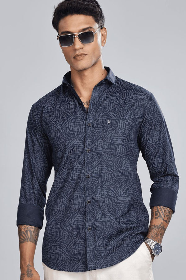 Navy Tribal Print -Full-Stain Proof