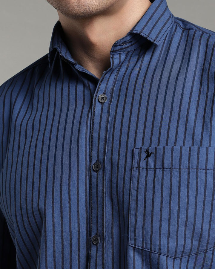 Marine Blue Bold Stripes - Full-Stain Proof