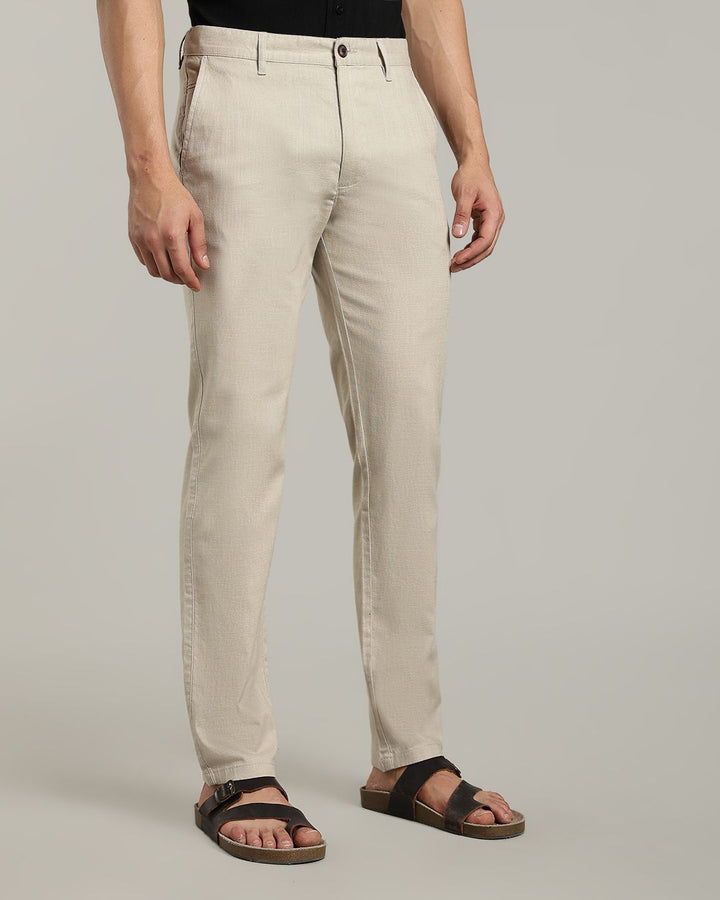 Dusty Cream - 2 way stretch - COTTON LINEN PANT