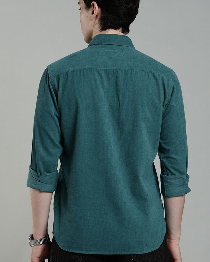 Peacock Green - Full-Corduroy Shirt