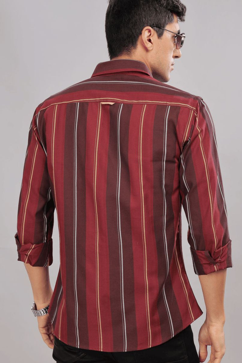 Multi Maroon Stripes - Full-Stain Proof